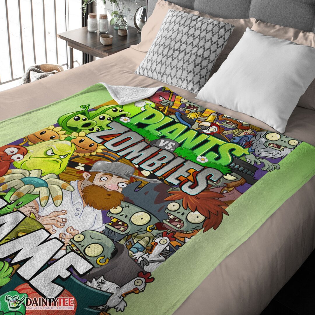 top-game-plants-vs-zombies-all-character-blanket-fleece-customized-blanket-mk-01-3 Top Game Plants Vs Zombies All Character Blanket Fleece Customized Blanket - Image 4