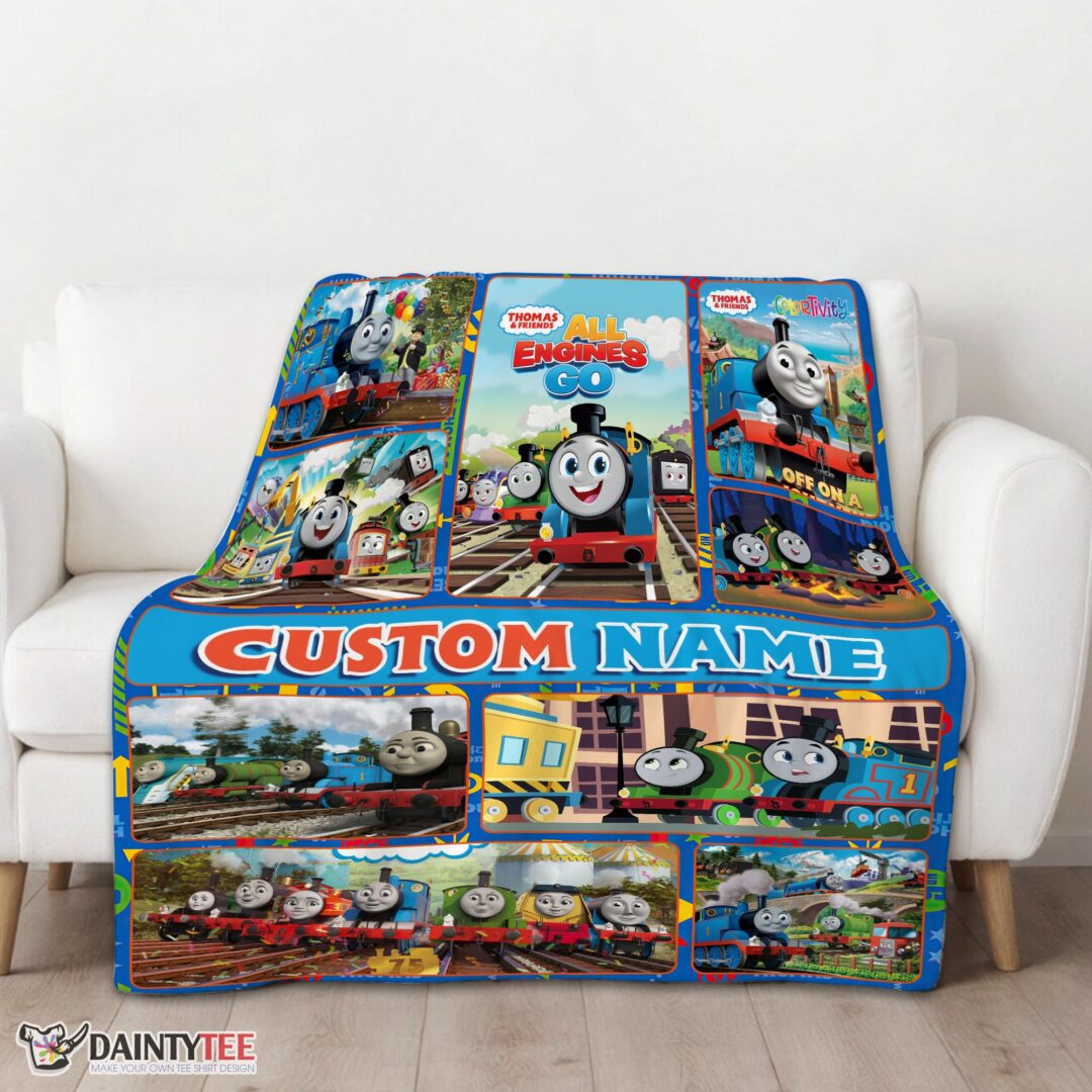top-good-thomas-friends-collage-blanket-fleece-customized-blanket-mk-01-1 Top Good Thomas & Friends Collage Blanket Fleece Customized Blanket - Image 3