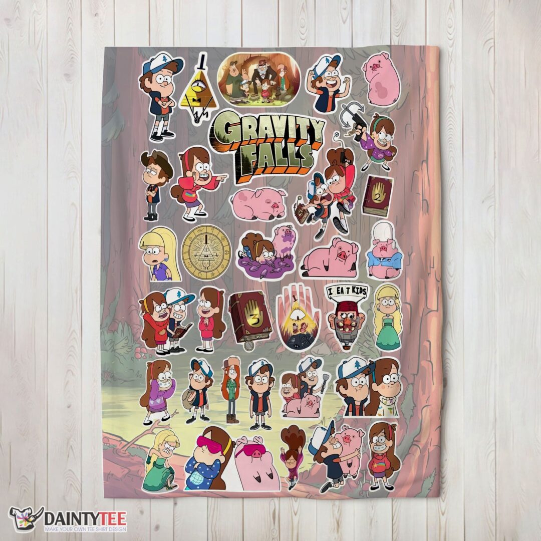 top-gravity-falls-dipper-mabel-waddles-sticker-collage-blanket-fleece-customized-blanket-mk-02 Top Gravity Falls Dipper Mabel & Waddles Sticker Collage Blanket Fleece Customized Blanket