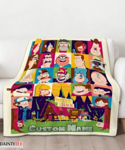 Top Gravity Falls Mystery Shack Characters Collage Blanket Fleece Customized Blanket - Image 3