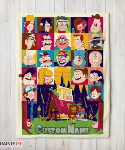 Top Gravity Falls Mystery Shack Characters Collage Blanket Fleece Customized Blanket