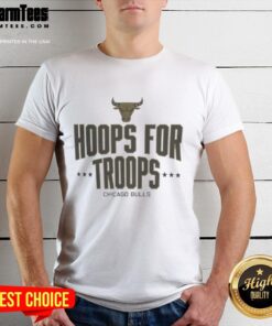 Top Hoops For Troops Chicago Bulls Basketball T-Shirt featuring a bold design, perfect for fans and supporters.