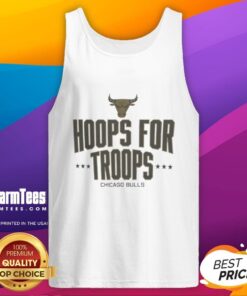 Top Hoops for Troops Chicago Bulls basketball tank top featuring vibrant team colors and logo, perfect for fans.