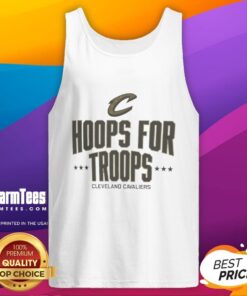 Cleveland Cavaliers basketball tank top from Top Hoops for Troops, featuring team colors and logo design.