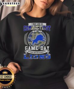 Alt Text: Detroit Lions football sweatshirt for game day, perfect for fans in Connecticut showing team spirit.