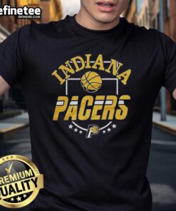 Alt Text: Top Indiana Pacers City Basketball 2025 Six Stars Logo T-Shirt featuring vibrant team colors and bold logo design.