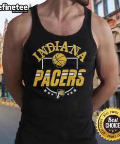 Top Indiana Pacers City Basketball 2025 Six Stars logo tank top featuring vibrant colors and stylish design.