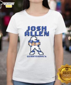 Top Josh Allen Buffalo Bills quarterback pixel ladies tee featuring vibrant graphic design for fans of the NFL.