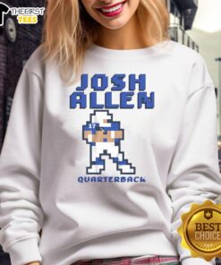 Top Josh Allen Buffalo Bills Quarterback pixel sweatshirt featuring vibrant graphics and comfortable fit for fans.