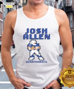 Top Josh Allen Buffalo Bills Quarterback Pixel Tank Top featuring vibrant graphics and comfortable fit, perfect for fans.