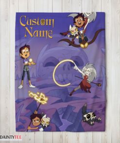 Top Luz Noceda With King And Eda Clawthorne The Owl House Blanket Fleece Customized Blanket