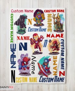 Top Marvel Chibi Heroes And Villains Blanket Fleece Customized Blanket