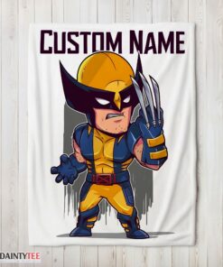 Top Marvel Chibi Wolverine Blanket Fleece Customized Blanket