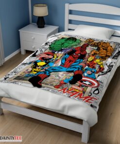 Top Marvel Comics Superhero Blanket Fleece Customized Blanket - Image 3