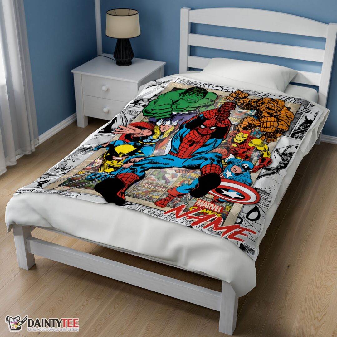 top-marvel-comics-superhero-blanket-fleece-customized-blanket-mk-02 Top Marvel Comics Superhero Blanket Fleece Customized Blanket - Image 3