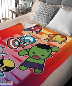 Top Marvel SuperHero Avengers Skull Friends Birthday Cute Blanket Fleece Customized Blanket - Image 4