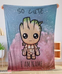 Top Marvel SuperHero Baby Groot And Friends Birthday Cute Blanket Fleece Customized Blanket