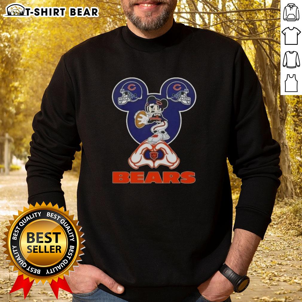 Top Mickey Hands Heart Chicago Bears Football Sweatshirt Top Mickey Hands Heart Chicago Bears football sweatshirt featuring a playful design perfect for fans.