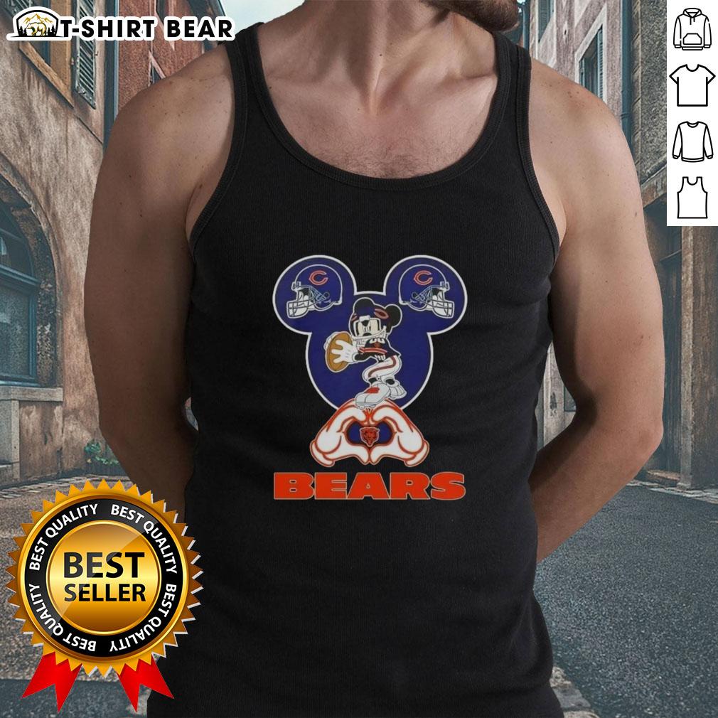 Top Mickey Hands Heart Chicago Bears Football Tank Top Top Mickey Hands Heart Chicago Bears Football Tank Top featuring a fun design for fans and summer wear.