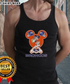 Top Mickey Hands Heart Denver Broncos Football Tank Top featuring a stylish design for fans and summer wear.