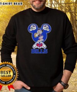 Top Mickey hands forming a heart on a Cincinnati Bengals football sweatshirt, perfect for fans showcasing their love.