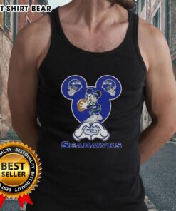 Top Mickey Hands Heart Love Seattle Seahawks Football Tank Top, perfect for fans showing team spirit and affection.