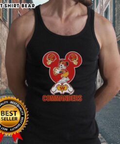 Top Mickey Hands Heart Love tank top featuring Washington Commanders Football design for fans.