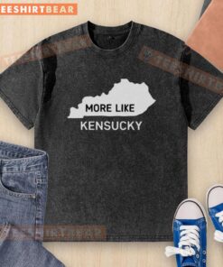 Top More Like Kentucky Map Washed T-Shirt featuring a vintage-style Kentucky map design on soft fabric.