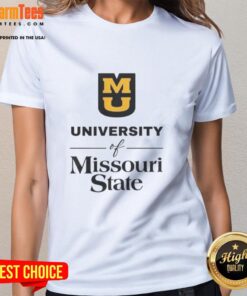 Top MU University Missouri State ladies tee featuring vibrant school colors and stylish design for casual wear.