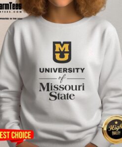 Top MU University Missouri State sweatshirt in navy blue, showcasing school spirit and comfort for fans and students.