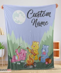 Top Nelvana The Care Bears Family Camping Fleece Blanket Customize Blanket