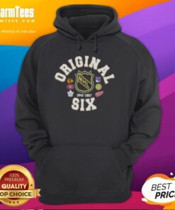 Stylish Top NHL Original Six crest hockey hoodie featuring team logos, perfect for fans and cold-weather wear.