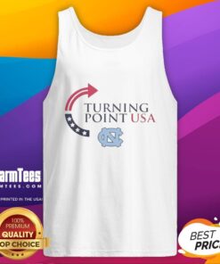 North Carolina Tar Heels X Freedom Turning Point USA Charlie Kirk tank top featuring vibrant team colors and logo.
