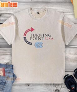Top North Carolina Tar Heels X Freedom Turning Point USA Charlie Kirk washed t-shirt featuring vibrant team colors.