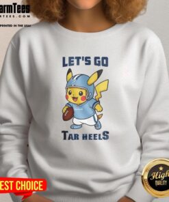 North Carolina Tar Heels x Pikachu Let's Go sweatshirt featuring vibrant graphics and cozy design for fans.