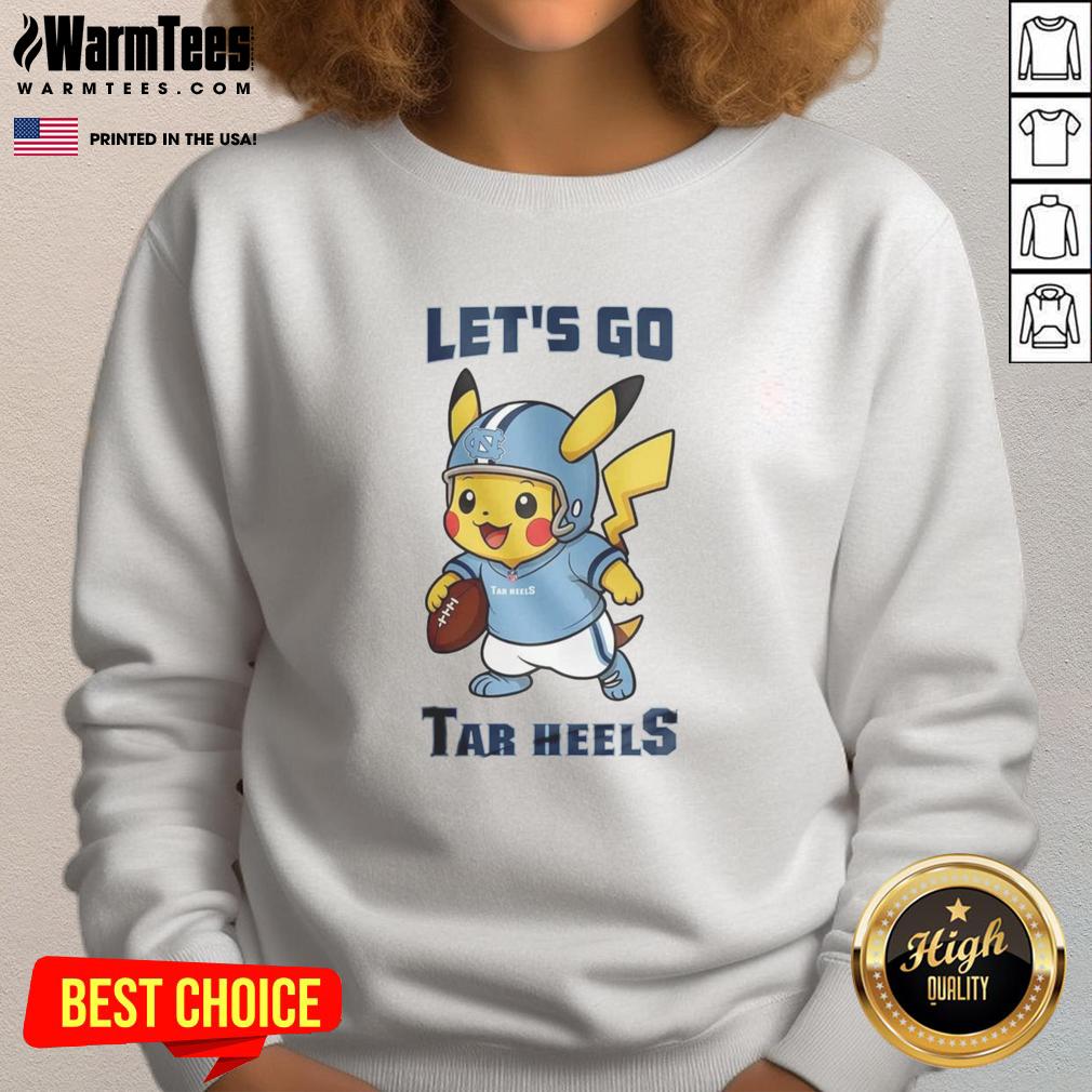 top-north-carolina-tar-heels-x-pikachu-lets-go-sweatshirt North Carolina Tar Heels x Pikachu Let's Go sweatshirt featuring vibrant graphics and cozy design for fans.