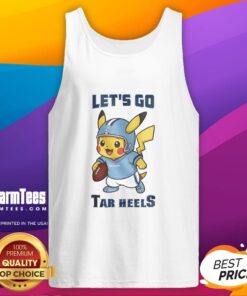 Top North Carolina Tar Heels X Pikachu Let's Go tank top featuring vibrant colors and unique design for fans.