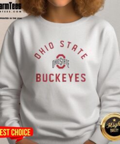 Ohio State Buckeyes sweatshirt in scarlet and gray, perfect for fans looking to showcase team spirit and style.