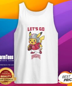 Ohio State Buckeyes x Pikachu Let's Go tank top featuring vibrant graphics, perfect for fans and casual wear.
