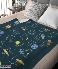 Top Outer Space Alphabet Poster Cute A To Z Astronomy Fleece Blanket - Image 4