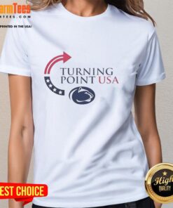 Top Penn State Nittany Lions X Freedom Turning Point USA Charlie Kirk ladies tee showcasing a stylish design and vibrant colors.