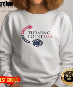 Top Penn State Nittany Lions X Freedom Turning Point USA Charlie Kirk Sweatshirt in navy blue, featuring logo and stylish design.