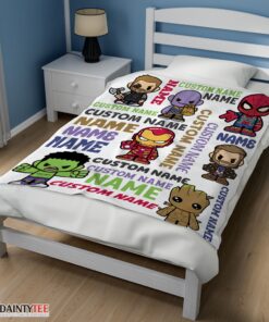 Top Personalized Marvel Superheroes And Thanos Blanket Fleece Customized Blanket - Image 3
