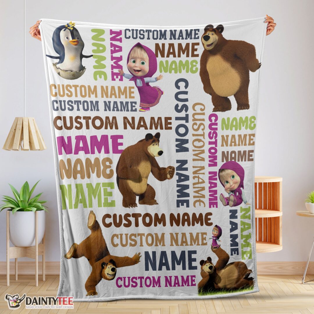 top-personalized-masha-and-the-bear-blanket-fleece-customized-blanket-mk-01-1 Top Personalized Masha And The Bear Blanket Fleece Customized Blanket
