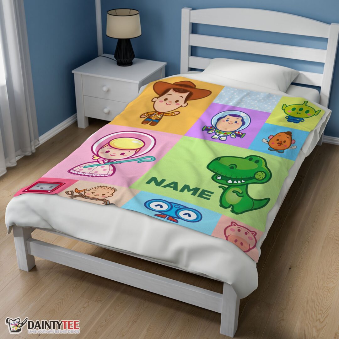 top-pixar-toy-story-chibi-character-blanket-fleece-customized-blanket-mk-02 Top Pixar Toy Story Chibi Character Blanket Fleece Customized Blanket - Image 3