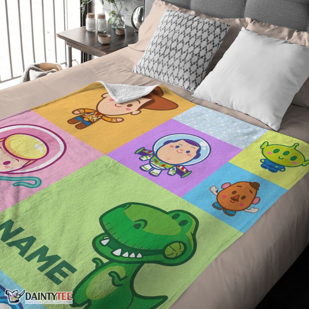 top-pixar-toy-story-chibi-character-blanket-fleece-customized-blanket-mk-03 Top Pixar Toy Story Chibi Character Blanket Fleece Customized Blanket - Image 4