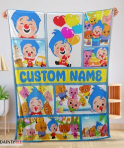 Top Plim Plim & Friends Collage Blanket Fleece Customized Blanket