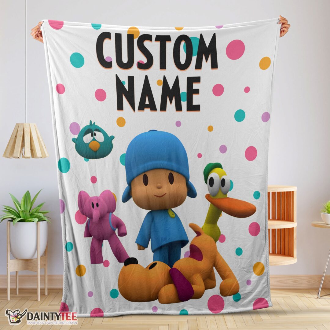 top-pocoyo-and-friends-blanket-fleece-customized-blanket-mk-01 Top Pocoyo And Friends Blanket Fleece Customized Blanket
