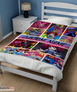 Top Poppy Playtime Miss Poppy With Friends Horror Blanket Fleece Customized Blanket - Image 3