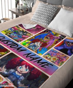 Top Poppy Playtime Miss Poppy With Friends Horror Blanket Fleece Customized Blanket - Image 4